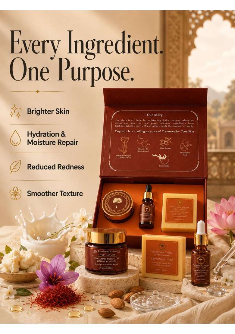 The Farmhands Collective Ayurvedic Skincare and Handmade Soap Gift Set for Women - Indya