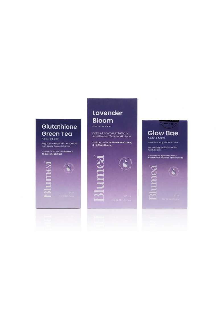 Blumea Ultimate Glutathione Rice Lavender Skincare Combo Pack of 3 - Indya