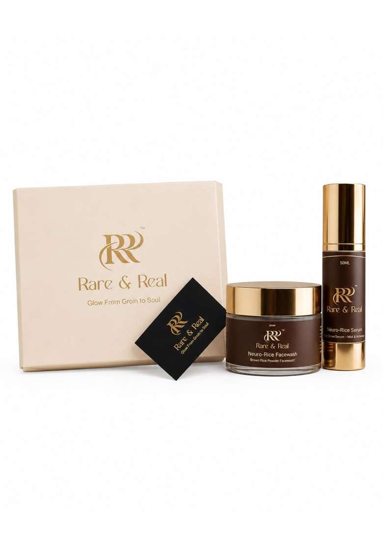 Rare and Real Neuro Rice Skincare Kit Rice Facewash and Rice Serum Gift Set - Indya