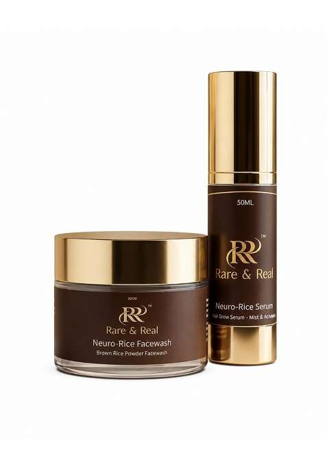 Rare and Real Neuro Rice Skincare Kit Rice Facewash and Rice Serum Gift Set