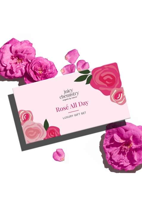 Juicy Chemistry Rose All Day Gift Box Face Body and Lip Care Kit
