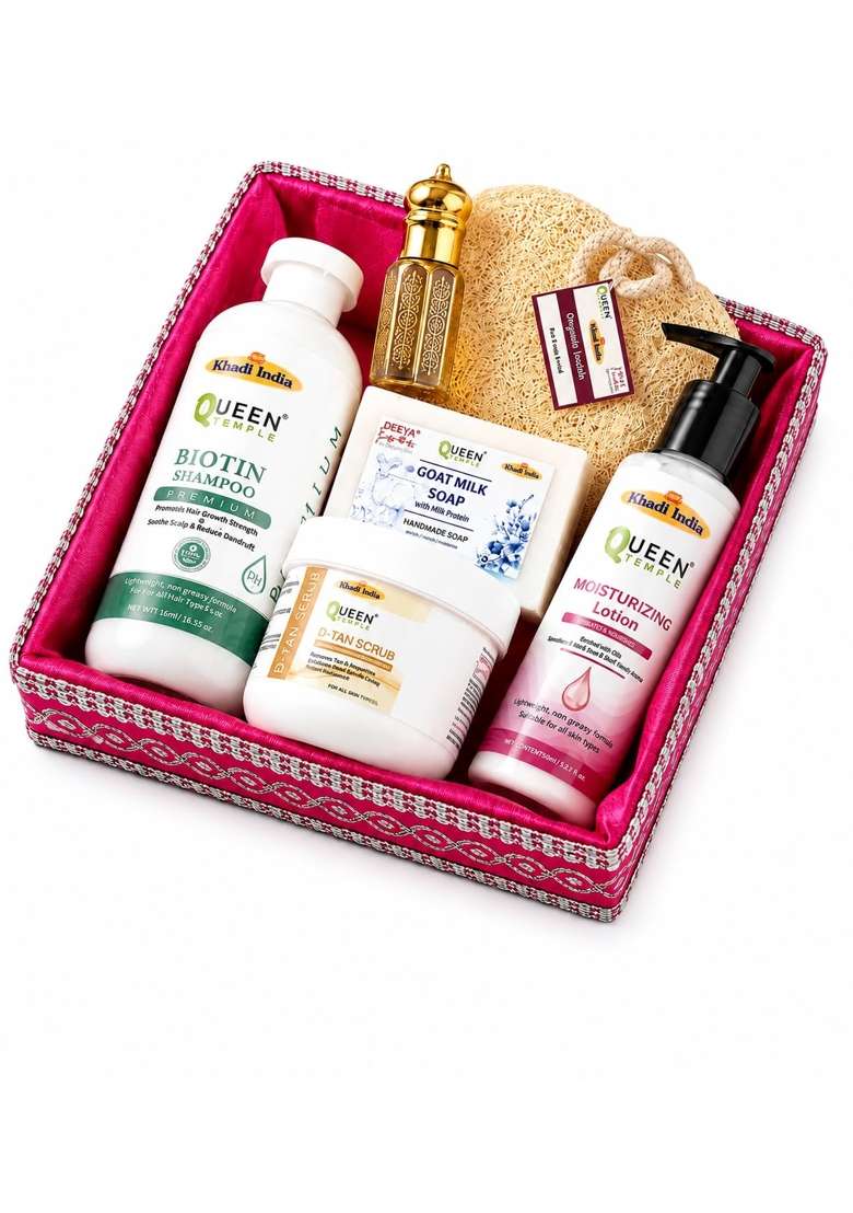Queen Temple Khadi India Premium Beauty and Personal Care Gift Hamper for Women - Indya