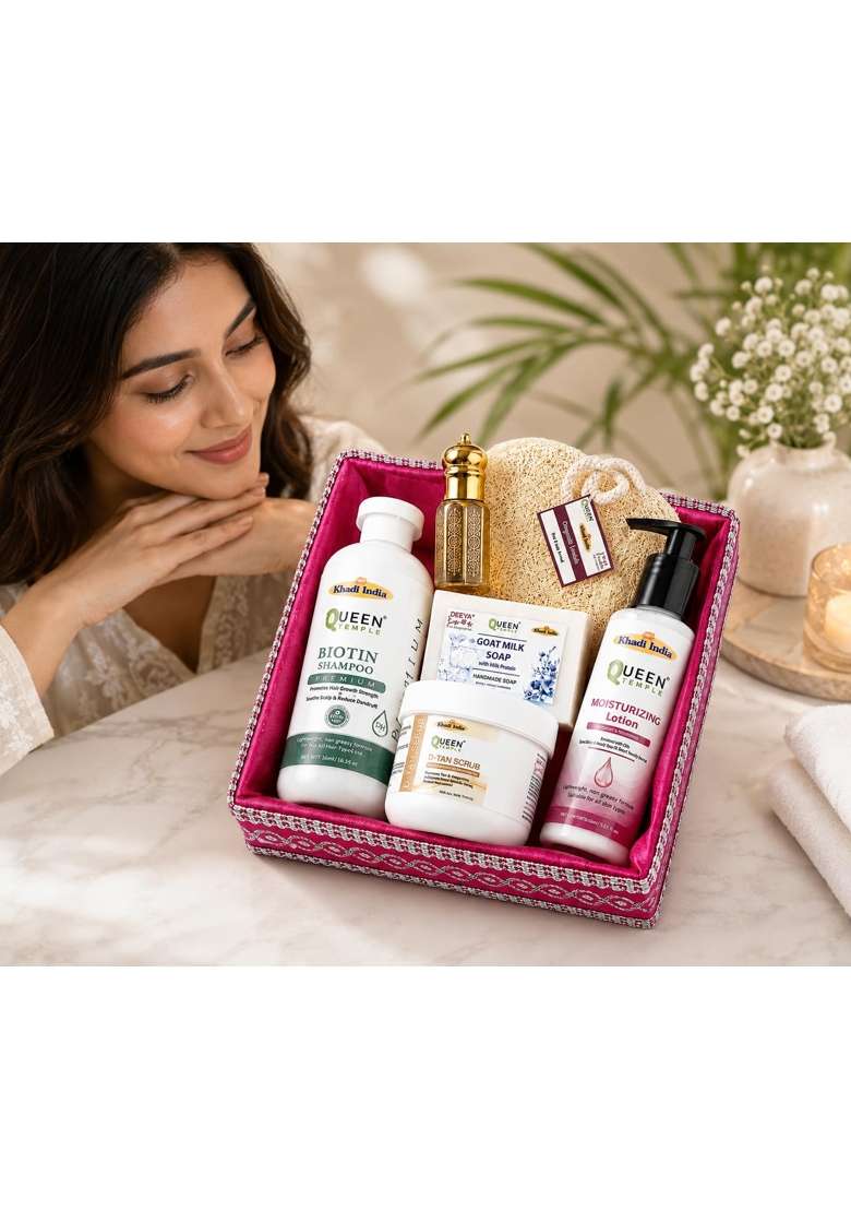 Queen Temple Khadi India Premium Beauty and Personal Care Gift Hamper for Women - Indya
