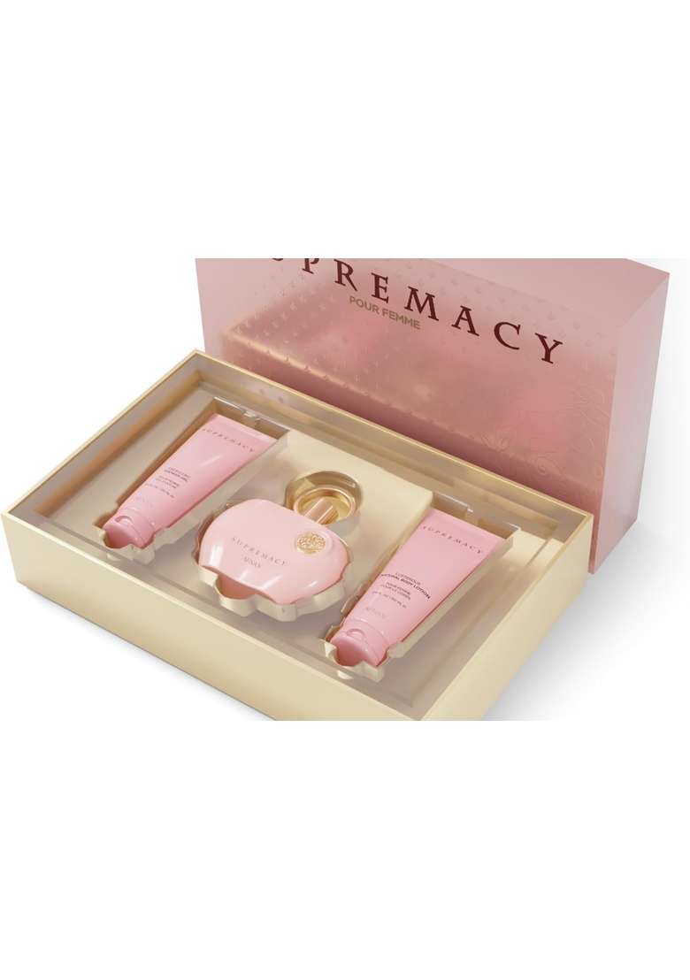 Afnan Gift Set Supremacy Pink Eau De Parfum Plus Shower Gel Plus Body Lotion Perfume Gift Set for Women 300ML - Indya