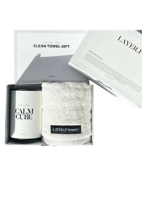 Layer P Korean Towel Gift Set 5 Cubes Plus Foam Maker Plus Towel Vitamin Enriched Cleansing Cubes