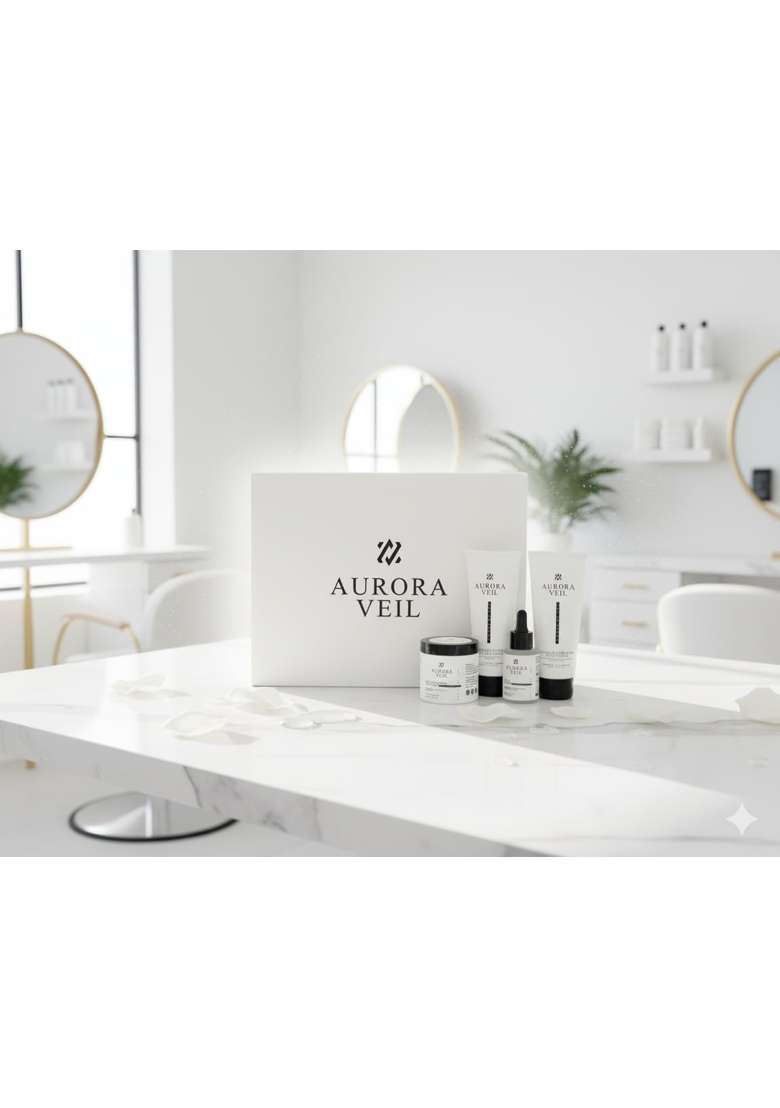 Aurora Veil Luxury Skincare Gift Set Premium Beauty Collection with Cleanser Face Pack Creams and Serums - Indya