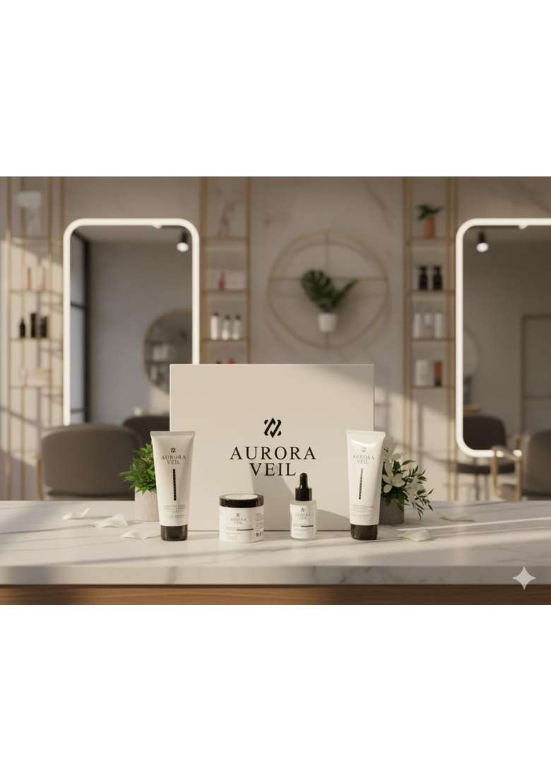 Aurora Veil Luxury Skincare Gift Set Premium Beauty Collection with Cleanser Face Pack Creams and Serums - Indya