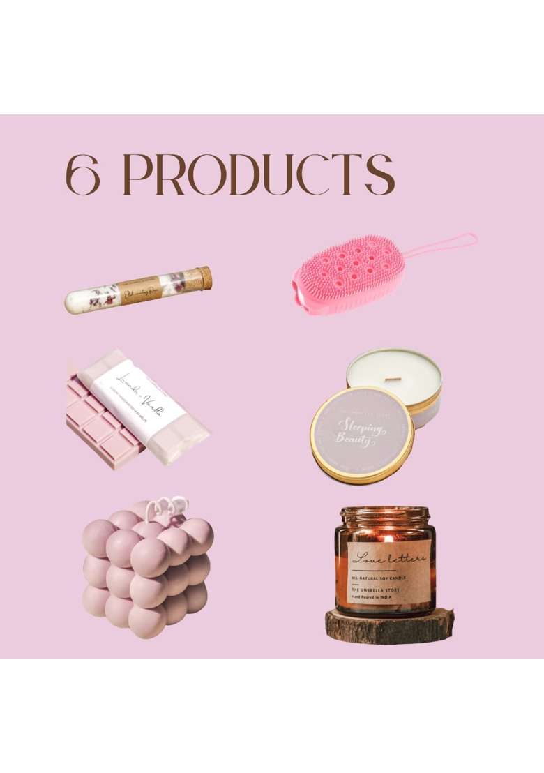 The Umbrella Store Lavender Deluxe Self Body and Skin Care Aromatherapy Gift Hamper for Women Girl - Indya