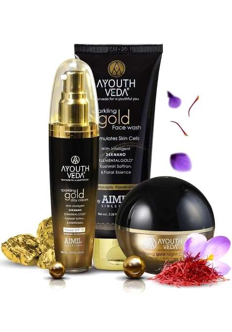 Ayouthveda Sparkling Gold Gift Pack Sparkling Gold Face Wash Pack of 3