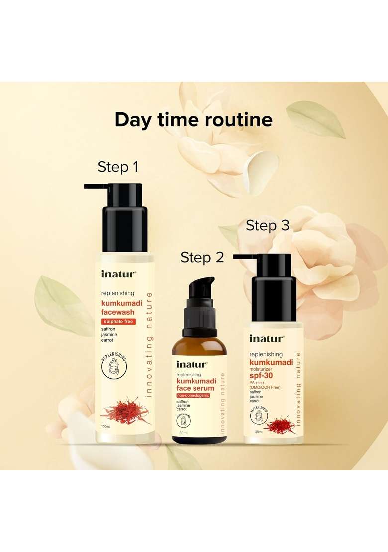 Inatur Kumkumadi Ayurvedic Glowing Skin Ritual Kit Pre Wedding Glow Daily Routine Uneven Skin Tone - Indya