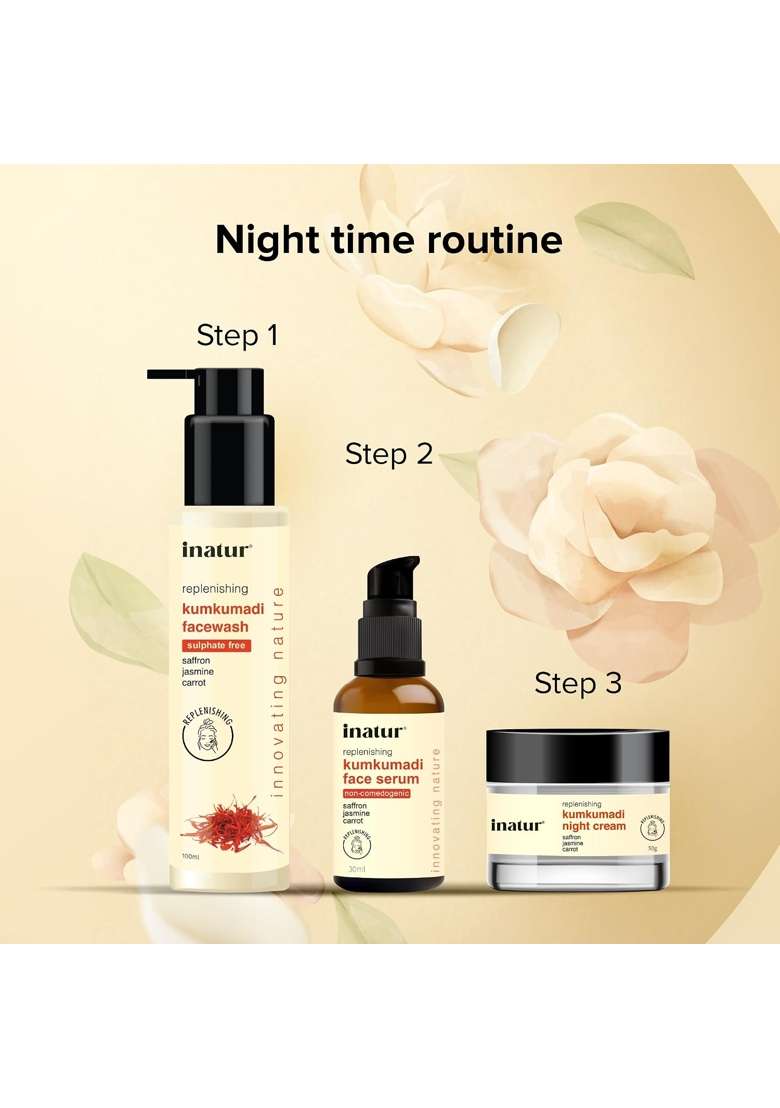 Inatur Kumkumadi Ayurvedic Glowing Skin Ritual Kit Pre Wedding Glow Daily Routine Uneven Skin Tone - Indya