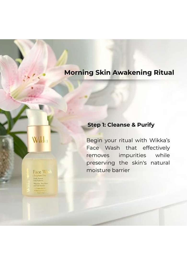 Wikka Morning Skin Awakening Ritual Skincare Set Face Wash Dew Drops Serum - Indya