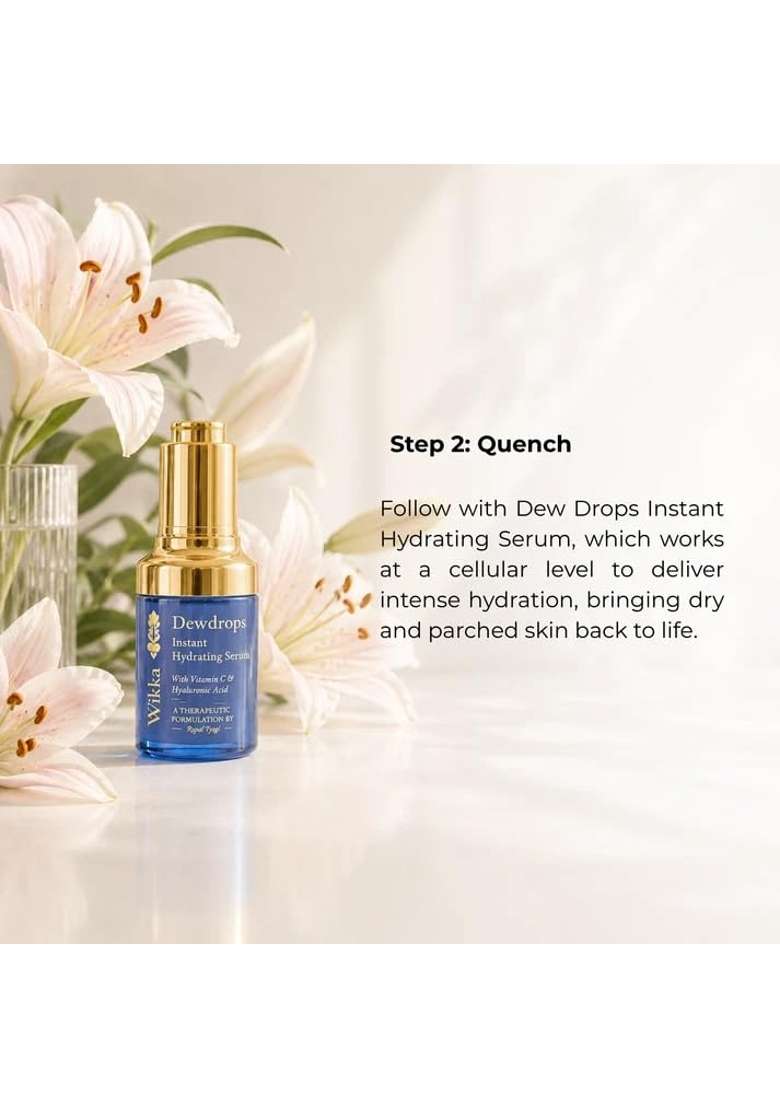 Wikka Morning Skin Awakening Ritual Skincare Set Face Wash Dew Drops Serum - Indya