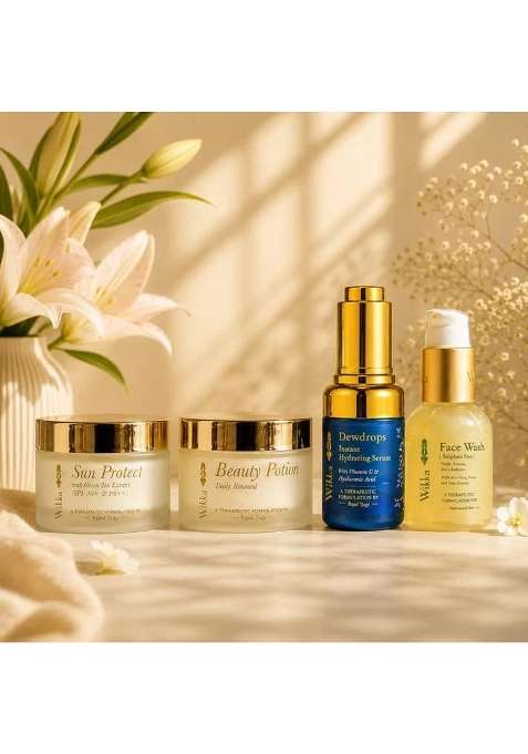 Wikka Morning Skin Awakening Ritual Skincare Set Face Wash Dew Drops Serum