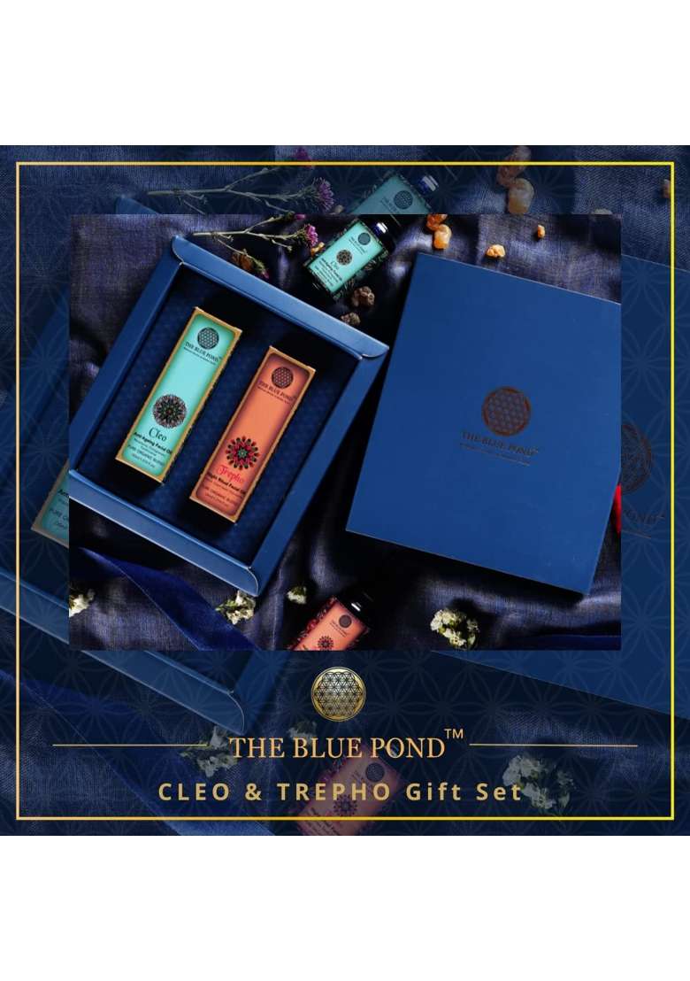 The Blue Pond Luxury Gift Set Night Ritual Facial Oil Serum Trepho and Anti Ageing Facial Oil Serum - Indya
