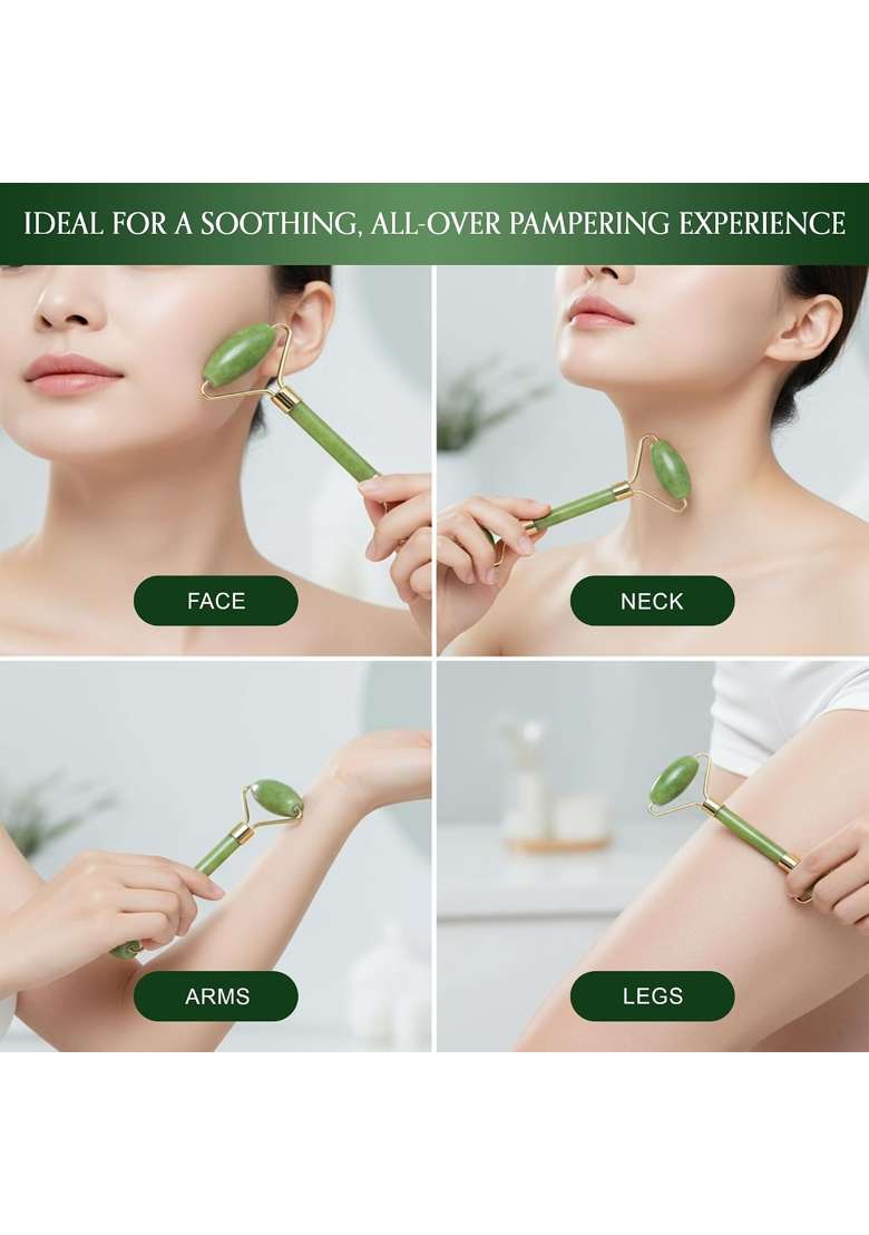 Flexfinity Gua Sha Face Tools and Jade Roller for Skincare Reduce Puffiness and Improve Wrinkles Set of 2 - Indya