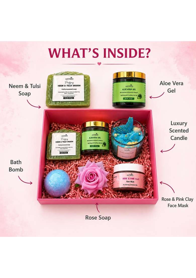 Astrid Luxury Self Skin Care by Astrid Ocean Blue Fragrance Aloe Vera Gel Neem Soap Bath Bomb - Indya