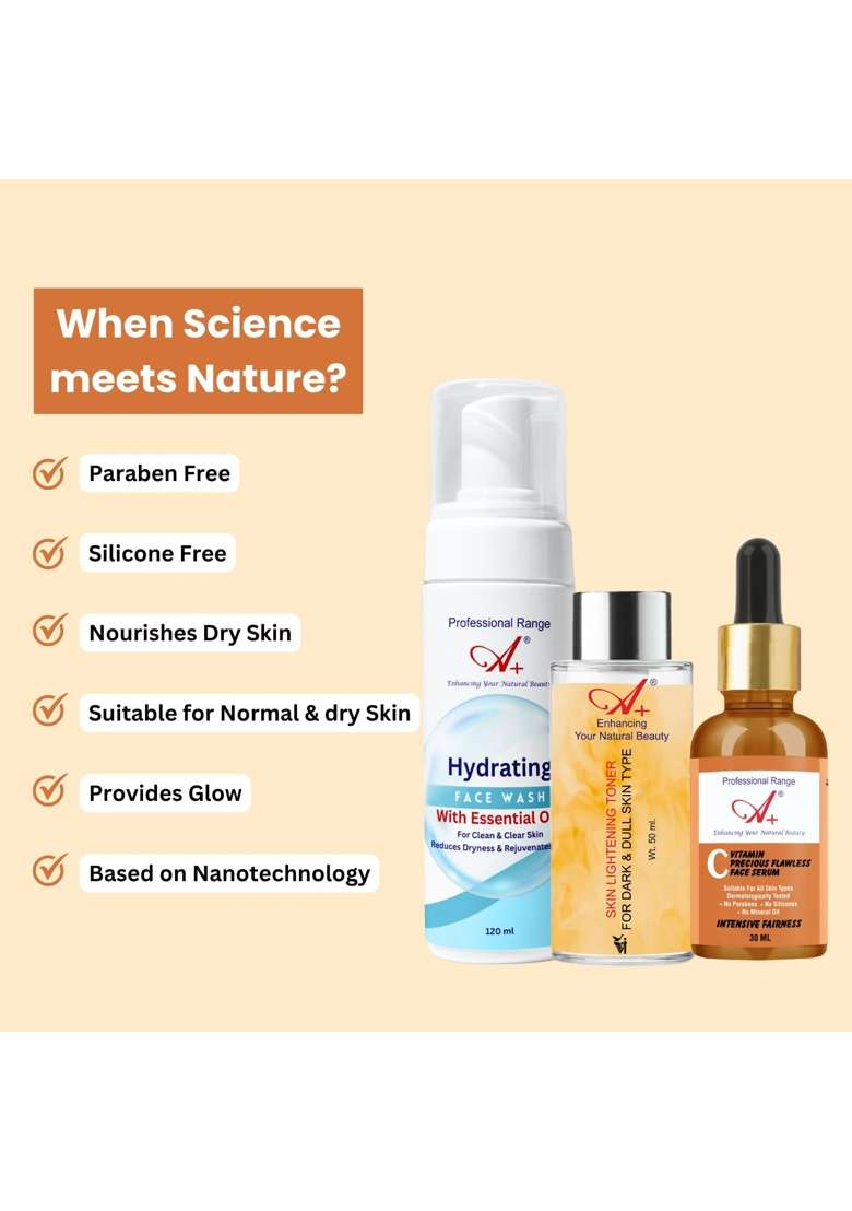 A Plus Skincare Starter Combo Set for Dry and Dusky Skin Selfcare and Gifting - Indya