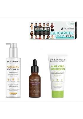 Dr Sakhiyas Skin Care Combo Quickpeel Niacinamide Vitamin C Sunscreen