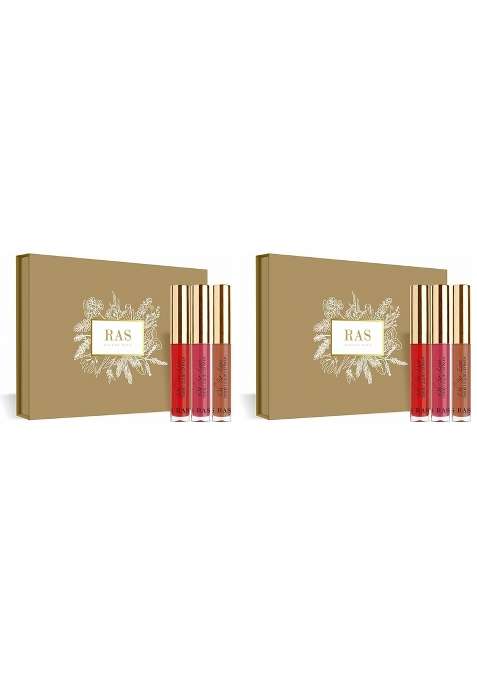 RAS Luxury Oils Oh So Luxe Tinted Liquid Lip Balm Gift Softening and Moisturising Lip and Cheek Tint Set of 3