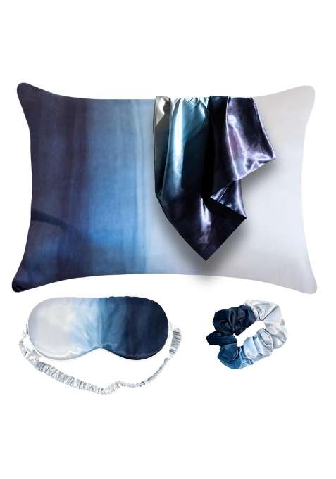 Fenrici Luxury Satin Pillowcase Gift Set Includes Eye Mask and Scrunchie