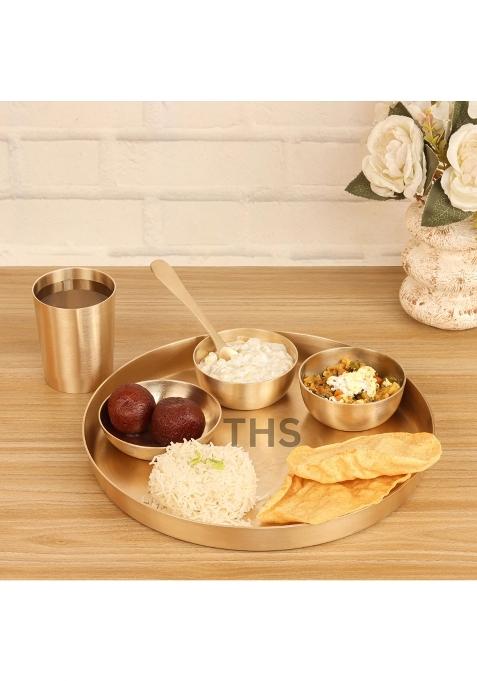 The Healing Store Bronze Kansa Solid Dinner Set Matte Finish