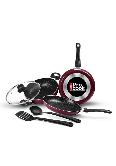 Milton Pro Cook Peach Kitchen Pride Non Stick Cookware Includes Nonstick Tawa Frying Pan Set of 5