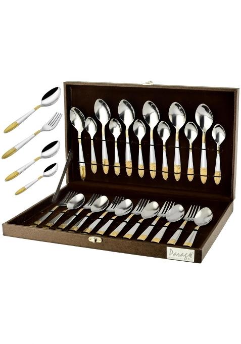 Parage 24 Pieces Premium Stainless Steel Golden Cutlery Set Home and Kitchen with Gift Box