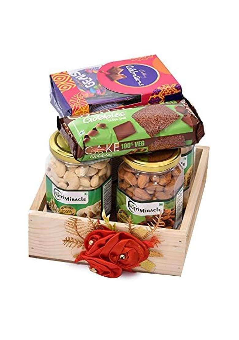 Nutri Miracle Rose Dry Fruits Gift Box for Holi and Lohri Festive Treat Pack for Family and Corporate Gifting - Indya