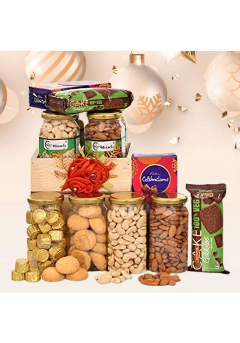 Nutri Miracle Rose Dry Fruits Gift Box for Holi and Lohri Festive Treat Pack for Family and Corporate Gifting