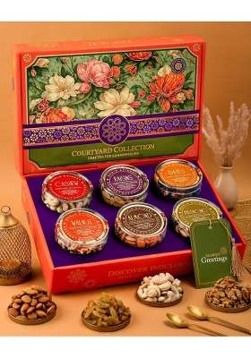 Hyperfoods Rakhi Gift Hamper for Sister Raw Fruits Gift Box 745G Rawfruit Courtyard Collection Pack of 6