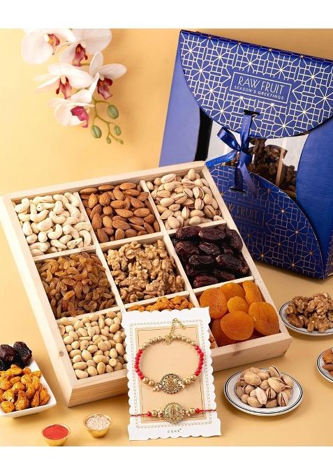 Hyperfoods Eid Mubarak Gift Box 870 Grams Dry Fruits Hamper Dry Fruits Ramzan Gift Hampers Dryfruit Pack of 9