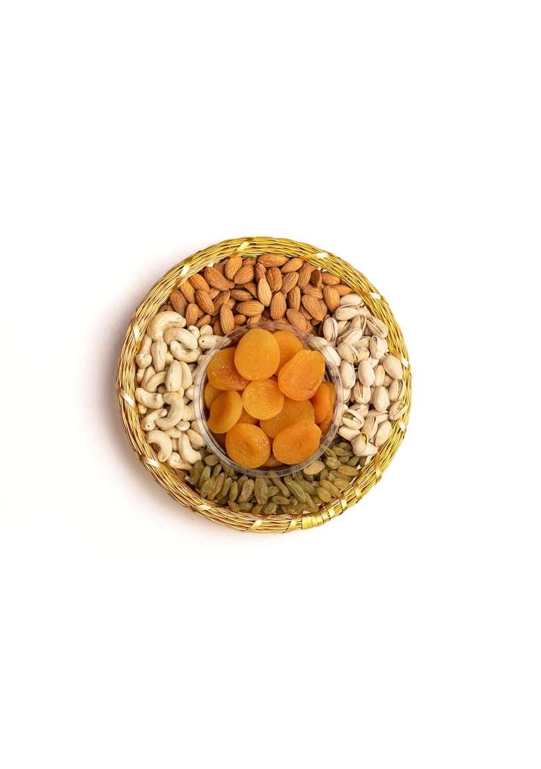 Browntree Wire Mesh Dry Fruits Basket 9 Inch Cashew Almonds Raisins Pista Apricots - Indya