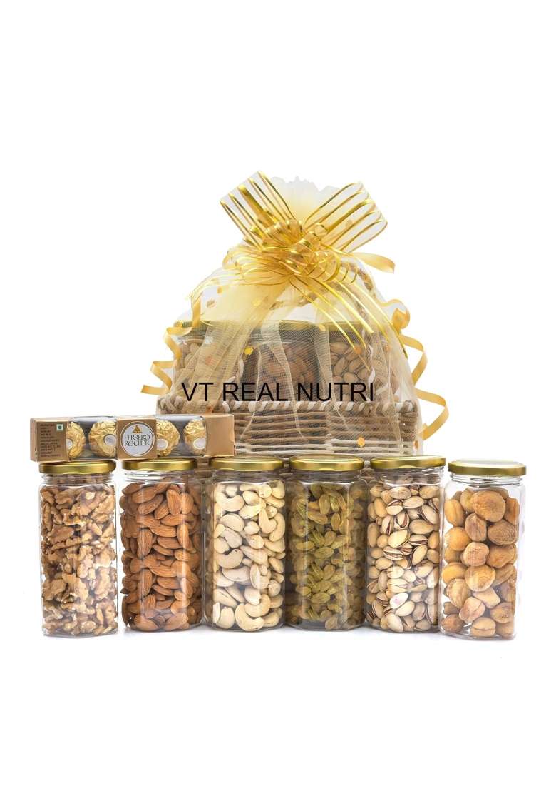 VT REAL Nutri Dawali Dry Fruit Gift Hamper Gift Basket Gift Box Gift Pack Gift Hamper Diwali Rakhi Christmas - Indya
