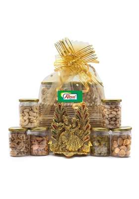 VT REAL Nutri Dry Fruits and Nut Gift Box Radha Krishan Ji Show Piece Gift Pack Basket Hamper for Diwali