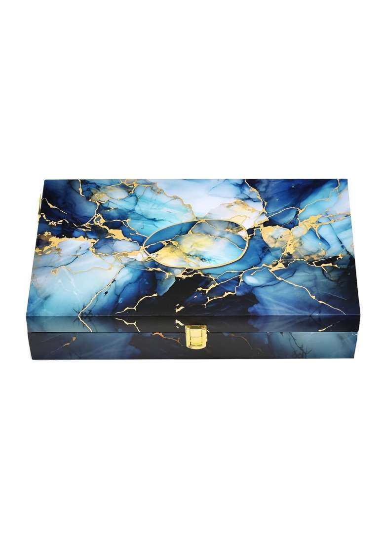 LINE N Curves Blue Designer Gift Box Wedding Gift Box Pack of 20 - Indya
