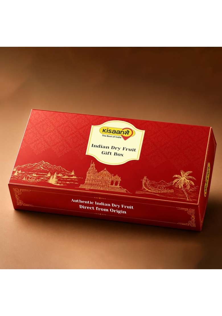 Kisaansay Indian Dry Fruit Gift Box Kashmiri Mamra and Walnuts - Indya