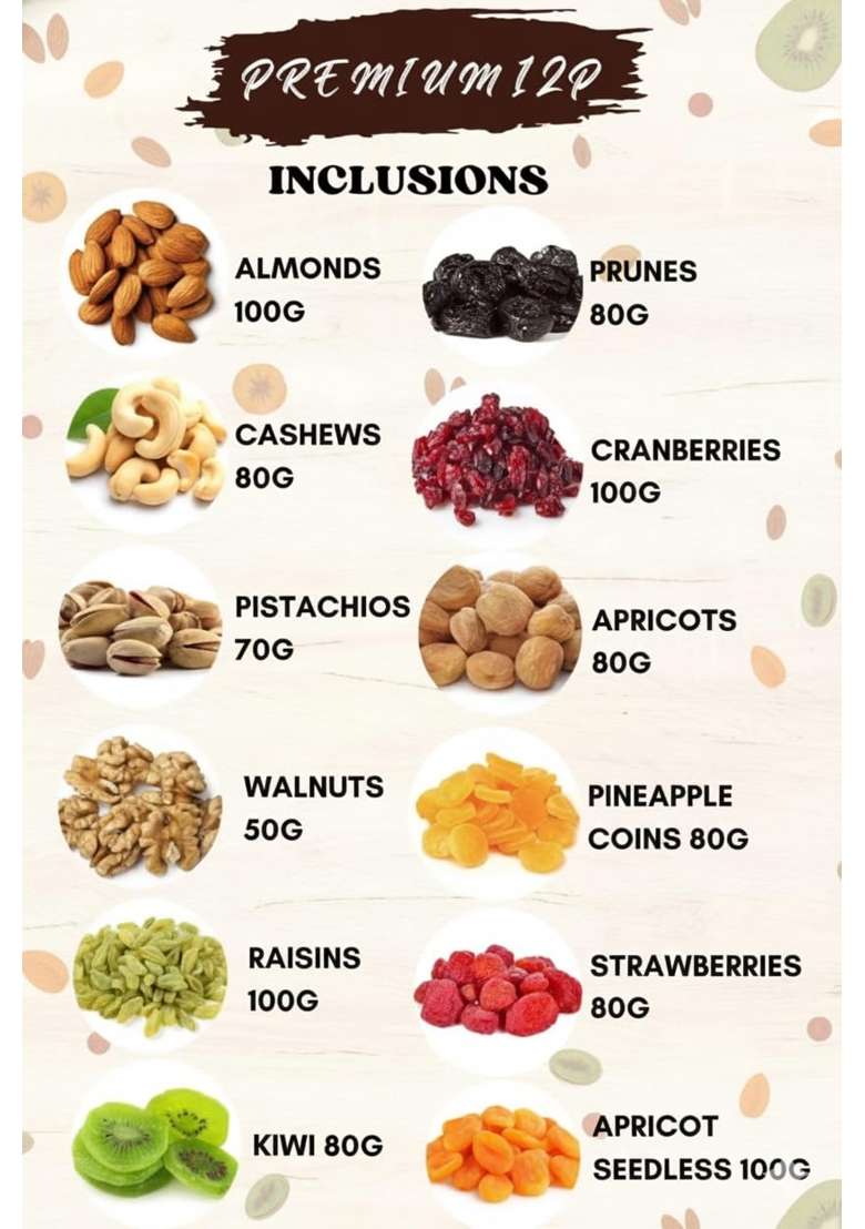 Browntree Premium 12P 1000Gms Premium Dry Fruit Gift Hamper - Indya