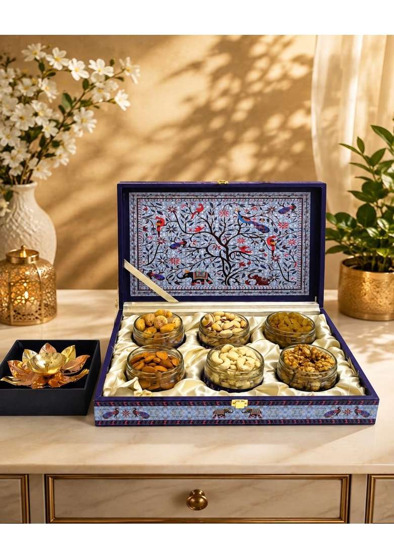 Riwaz Luxury Dry Fruit Gift Box for Diwali Wedding and Corporate Gifting - Indya
