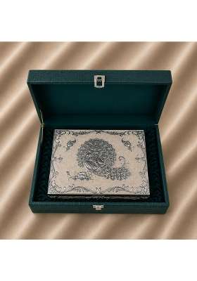 Diviniti Decorative Silver Embossed Dry Fruit Box with 4 Compartments