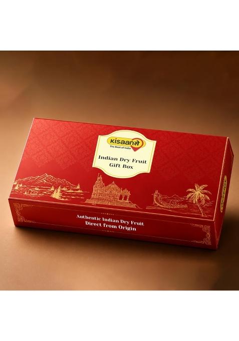 Kisaansay Red Indian Dry Fruit Gift Box 750 G Festive Dry Fruit Gift Pack of 3