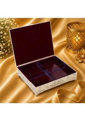 Smiles Gift Luxury Imported Silver Color Metal Dry Fruit Box