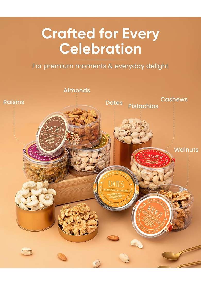 Hyperfoods Bhai Dooj Gift Set for Brother and Dryfruits Courtyard Collection - Indya