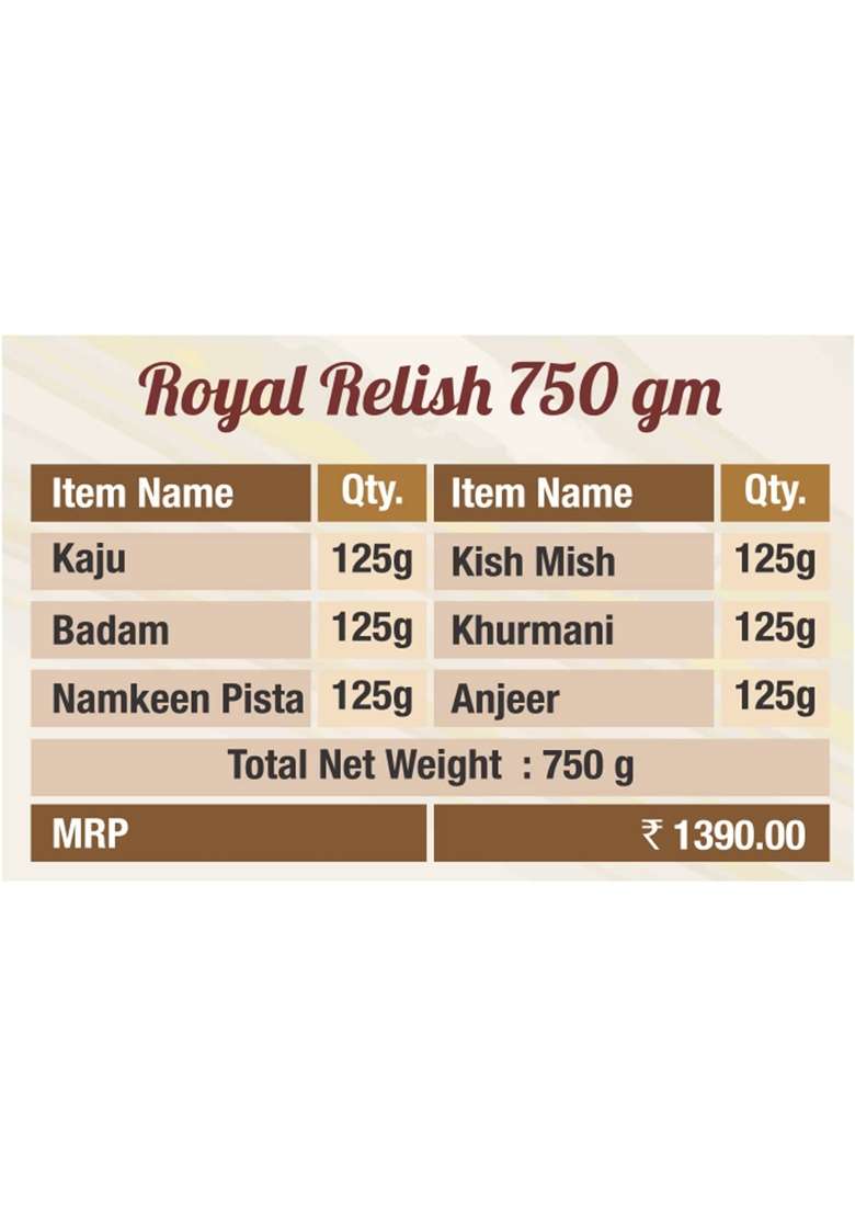 Haldirams Nagpur Royal Relish Fancy Dry Fruits - Indya