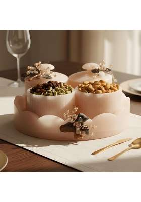 Sajja Kreation Beige Decorative Dry Fruit Storage Box Set
