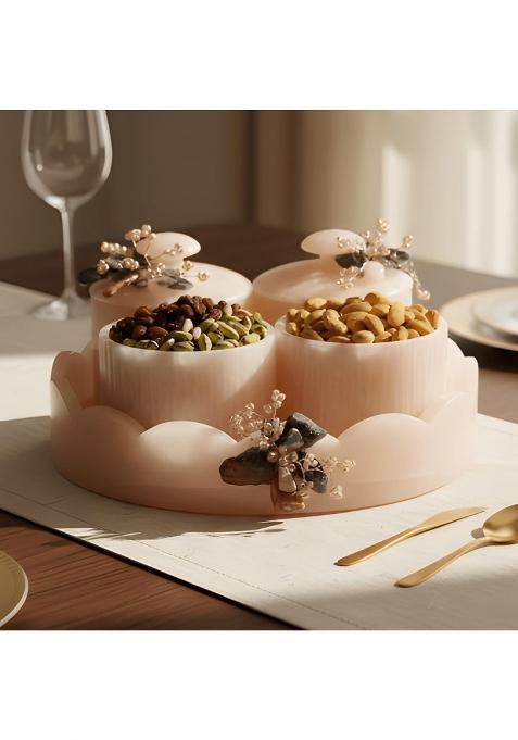 Sajja Kreation Beige Decorative Dry Fruit Storage Box Set