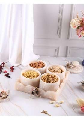 Sajja White Kreaation Dry Fruit Snacks Airtight Organiser Multipurpose Kitchen Storage Jar Dryfruit Set of 4