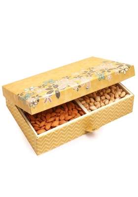 Ghasitaram Gifts Gold 4 Print Assorted Dryfruit Box 600 GMS Dry Fruit Combo Pack Offer