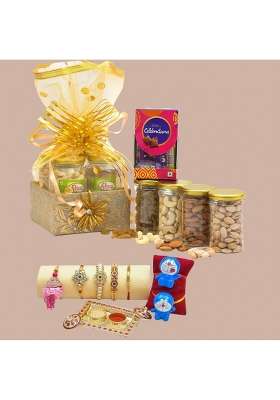 Vt Real Nutri Rakhi Dry Fruit Gift Hamper Gift Baske Box for Brother Bhai Bhabhi Kids I Dry Fruits I Mixed