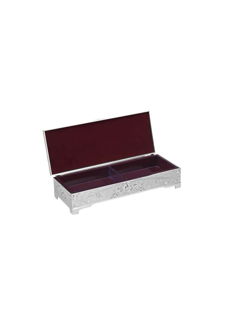 Crystera Jewels Peacock Dry Fruit Jewellery Box Velvet Lined with 2 Compartments Ideal for Houewarming Gifting - Indya